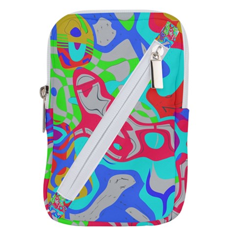 Colorful distorted shapes on a grey background                                                  Belt Pouch Bag (Large) from ZippyPress