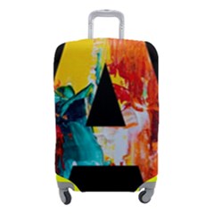 Bstract, Dark Background, Black, Typography,a Luggage Cover (Small) from ZippyPress