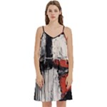 Abstract  Mini Camis Dress With Pockets