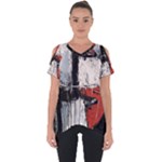 Abstract  Cut Out Side Drop T-Shirt