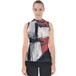 Abstract  Mock Neck Shell Top