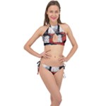 Abstract  Cross Front Halter Bikini Set