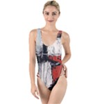 Abstract  High Leg Strappy Swimsuit