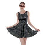 Midnight Blossom Elegance Black Backgrond Skater Dress