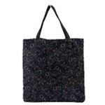 Midnight Blossom Elegance Black Backgrond Grocery Tote Bag
