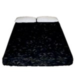 Midnight Blossom Elegance Black Backgrond Fitted Sheet (Queen Size)
