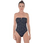 Midnight Blossom Elegance Black Backgrond Tie Back One Piece Swimsuit