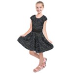 Midnight Blossom Elegance Black Backgrond Kids  Short Sleeve Dress