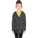 Midnight Blossom Elegance Black Backgrond Kids  Double Breasted Button Coat