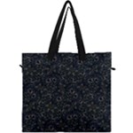 Midnight Blossom Elegance Black Backgrond Canvas Travel Bag