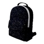 Midnight Blossom Elegance Black Backgrond Flap Pocket Backpack (Large)