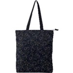 Midnight Blossom Elegance Black Backgrond Double Zip Up Tote Bag