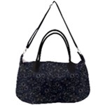 Midnight Blossom Elegance Black Backgrond Removable Strap Handbag
