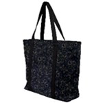 Midnight Blossom Elegance Black Backgrond Zip Up Canvas Bag
