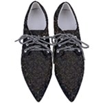 Midnight Blossom Elegance Black Backgrond Pointed Oxford Shoes