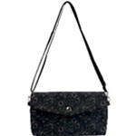 Midnight Blossom Elegance Black Backgrond Removable Strap Clutch Bag