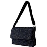 Midnight Blossom Elegance Black Backgrond Full Print Messenger Bag (L)