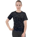 Midnight Blossom Elegance Black Backgrond Women s Sport Raglan T-Shirt