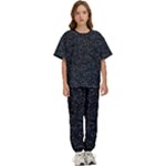 Midnight Blossom Elegance Black Backgrond Kids  T-Shirt and Pants Sports Set
