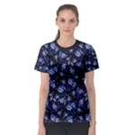 Stylized Floral Intricate Pattern Design Black Backgrond Women s Sport Mesh T-Shirt