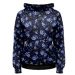 Stylized Floral Intricate Pattern Design Black Backgrond Women s Pullover Hoodie