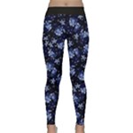 Stylized Floral Intricate Pattern Design Black Backgrond Classic Yoga Leggings