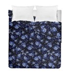 Stylized Floral Intricate Pattern Design Black Backgrond Duvet Cover Double Side (Full/ Double Size)