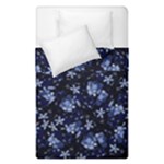 Stylized Floral Intricate Pattern Design Black Backgrond Duvet Cover Double Side (Single Size)