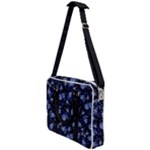 Stylized Floral Intricate Pattern Design Black Backgrond Cross Body Office Bag