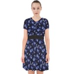 Stylized Floral Intricate Pattern Design Black Backgrond Adorable in Chiffon Dress