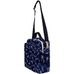 Stylized Floral Intricate Pattern Design Black Backgrond Crossbody Day Bag