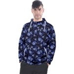 Stylized Floral Intricate Pattern Design Black Backgrond Men s Pullover Hoodie