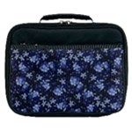 Stylized Floral Intricate Pattern Design Black Backgrond Lunch Bag