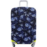 Stylized Floral Intricate Pattern Design Black Backgrond Luggage Cover (Large)