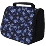 Stylized Floral Intricate Pattern Design Black Backgrond Full Print Travel Pouch (Big)