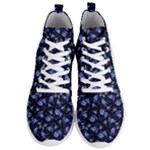 Stylized Floral Intricate Pattern Design Black Backgrond Men s Lightweight High Top Sneakers