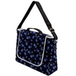 Stylized Floral Intricate Pattern Design Black Backgrond Box Up Messenger Bag