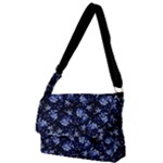 Stylized Floral Intricate Pattern Design Black Backgrond Full Print Messenger Bag (S)
