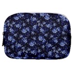 Stylized Floral Intricate Pattern Design Black Backgrond Make Up Pouch (Small)