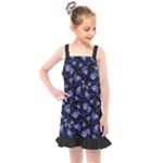 Stylized Floral Intricate Pattern Design Black Backgrond Kids  Overall Dress