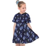 Stylized Floral Intricate Pattern Design Black Backgrond Kids  Sailor Dress