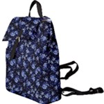 Stylized Floral Intricate Pattern Design Black Backgrond Buckle Everyday Backpack