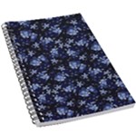 Stylized Floral Intricate Pattern Design Black Backgrond 5.5  x 8.5  Notebook