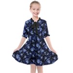 Stylized Floral Intricate Pattern Design Black Backgrond Kids  All Frills Chiffon Dress