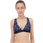 Stylized Floral Intricate Pattern Design Black Backgrond Classic Banded Bikini Top