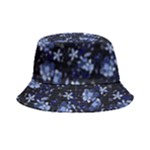 Stylized Floral Intricate Pattern Design Black Backgrond Bucket Hat