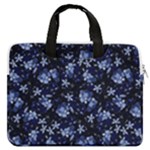 Stylized Floral Intricate Pattern Design Black Backgrond MacBook Pro 13  Double Pocket Laptop Bag
