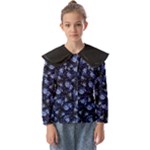Stylized Floral Intricate Pattern Design Black Backgrond Kids  Peter Pan Collar Blouse