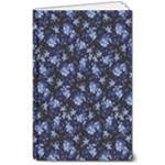 Stylized Floral Intricate Pattern Design Black Backgrond 8  x 10  Softcover Notebook