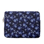 Stylized Floral Intricate Pattern Design Black Backgrond 13  Vertical Laptop Sleeve Case With Pocket